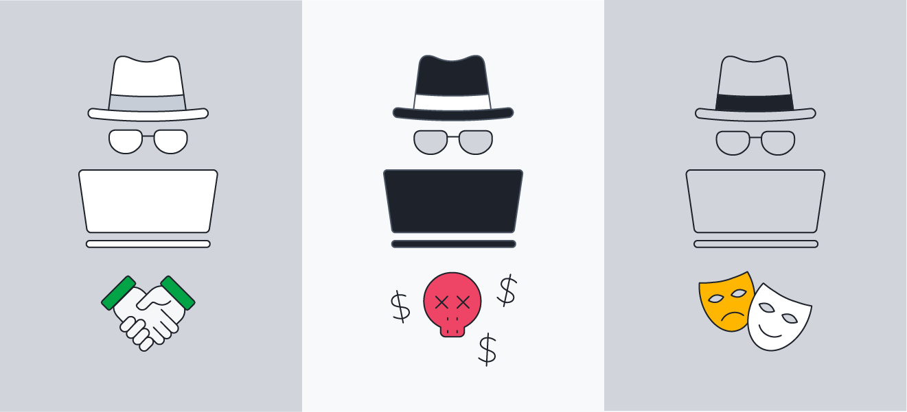White hat grey best sale hat black hat